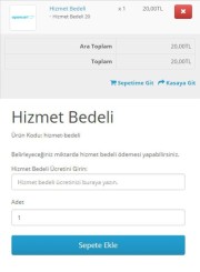 Opencart Hizmet Bedeli Ödeme Modülü