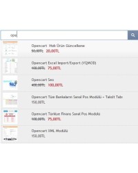 Opencart 2x Ajax Resimli Arama