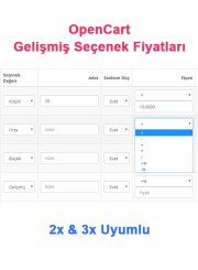 Opencart Gelişmiş Seçenek Fiyatları