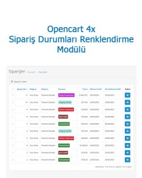 Opencart Sipariş Durumları Renklendirme Modülü
