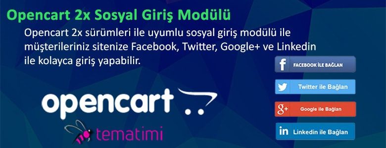 Opencart Sosyal Giriş Modülü