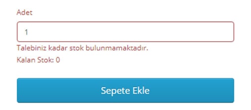 Sepete Eklemeyi Durdur